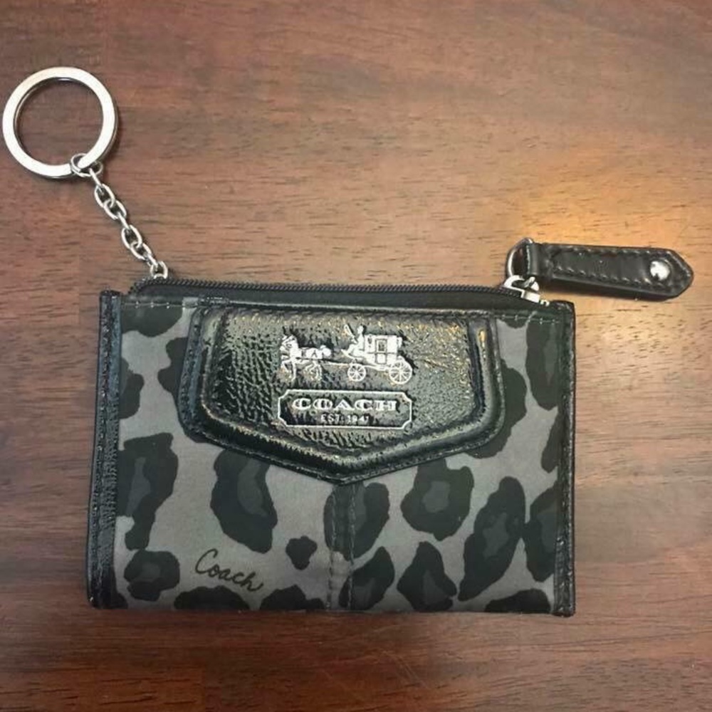 Coach Coin purse leopard gray
